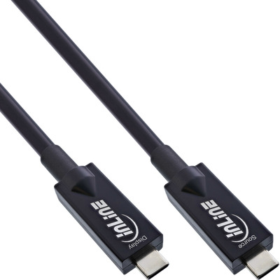 InLine® USB 3.2 Gen.2 AOC Kabel, USB-C Stecker/Stecker, schwarz, 10m