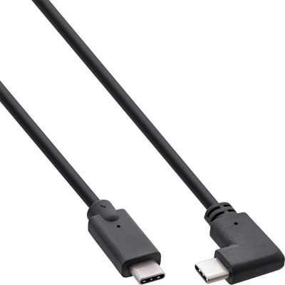 InLine® USB 3.2 Gen.2 Kabel, USB-C Stecker/Stecker gewinkelt, schwarz, 1m (Produktbild 1)