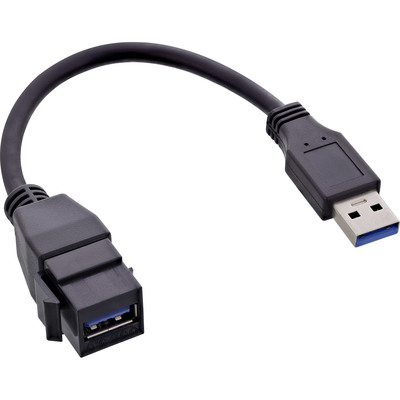 InLine® USB 3.2 Gen1 Adapterkabel, USB A Stecker / Keystone Buchse, 0,2m (Produktbild 1)