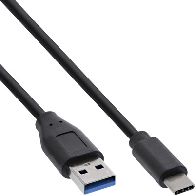 InLine USB 3.2 Kabel, Typ C Stecker an A Stecker, schwarz, 0,3m