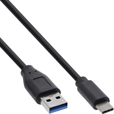 InLine® USB 3.2 Kabel, USB-C Stecker an A Stecker, schwarz, 0,3m (Produktbild 1)