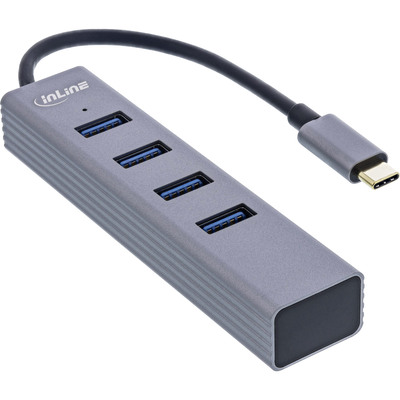 InLine® USB 3.2 USB-C Multi Hub (4x USB-A 5Gb/s), OTG, Metallgehäuse