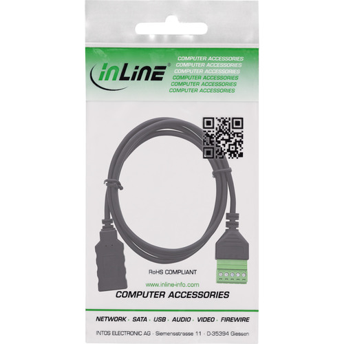 InLine® USB-A Buchse an Terminalblock, 5-polig, mit Kabel