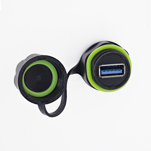 InLine® USB-A-Kabelkupplung, kurz, IP68, 2x USB-A Buchse, geschirmt