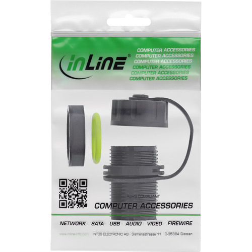 InLine® USB-A-Kabelkupplung, mini, IP68, geschirmt, 2x USB-A Buchse