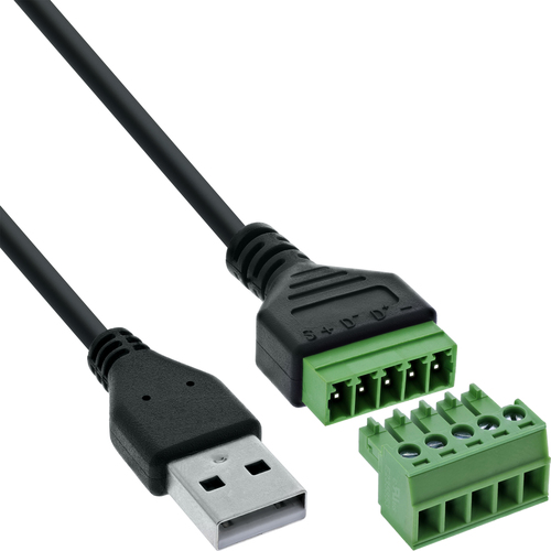 InLine® USB-A Stecker an Terminalblock, 5pol, mit Kabel Adapter