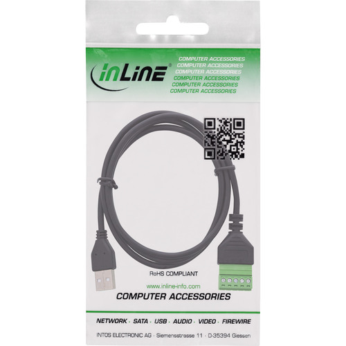 InLine® USB-A Stecker an Terminalblock, 5pol, mit Kabel