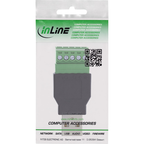 InLine® USB-A Stecker auf Terminalblock, 5-polig, ohne Kabel