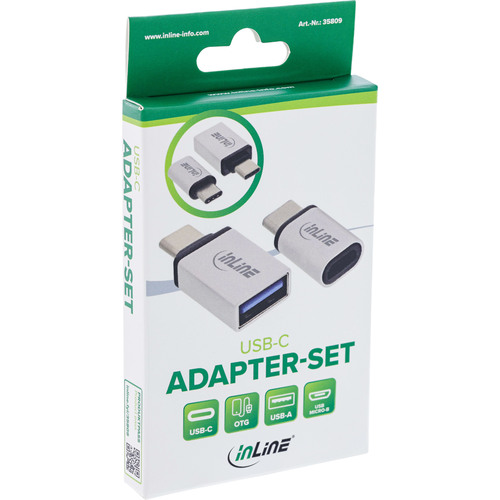 InLine® USB Adapter-Set USB-C an USB 2.0 Micro-B & USB 3.2 Gen.1 USB-A