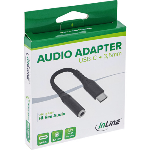 InLine® USB-C Audio Adapter auf 3,5mm Klinke, DAC, 15 cm