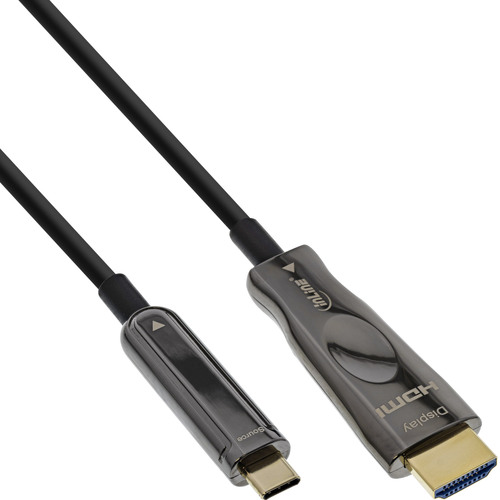 InLine® USB-C auf HDMI AOC Kabel, 4K 60 Hz, DP Alt Mode, 50 m
