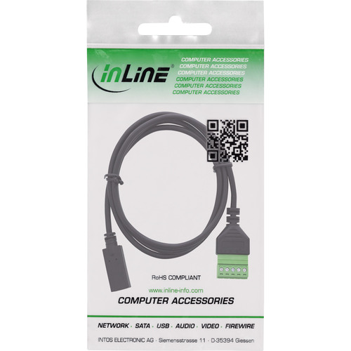 InLine® USB-C Buchse an Terminalblock, 5pol, mit Kabel