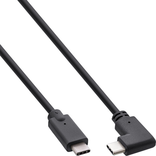 InLine® USB-C Kabel gewinkelt, USB 3.2 Gen.2x2, 20Gb/s, 100W, schwarz, 2m