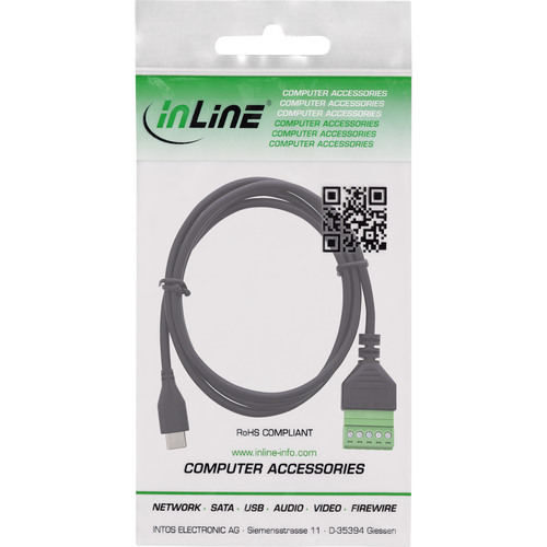 InLine® USB-C Stecker an Terminalblock, 5pol, mit Kabel