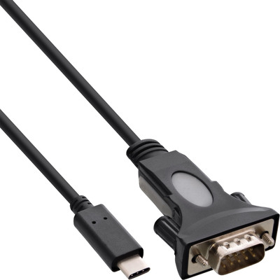 InLine® USB-C zu Seriell Adapterkabel, USB-C Stecker an 9pol Sub D Stecker, mit 9-25pol Adapter, 1,8m (Produktbild 1)