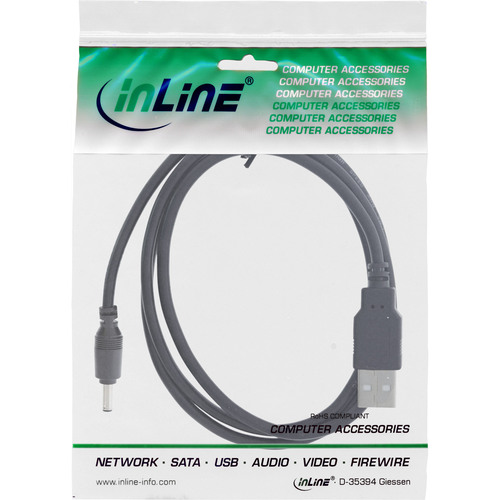 InLine® USB DC Stromadapterkabel, USB A Stecker zu DC 4,0x1,70mm Hohlstecker, 1m