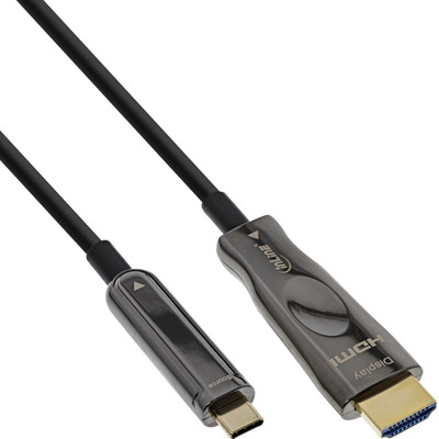InLine USB Display AOC Kabel, USB Typ-C Stecker zu HDMI Stecker, 10m (Produktbild 1)