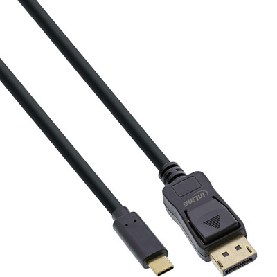 InLine USB Display Kabel, USB-C Stecker zu DisplayPort Stecker (DP Alt Mode), 4K2K, schwarz, 5m (Produktbild 1)