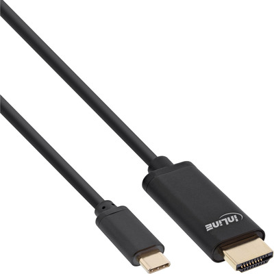 InLine USB Display Kabel, USB-C Stecker zu HDMI Stecker (DP Alt Mode), 4K2K, schwarz, 1m (Produktbild 1)