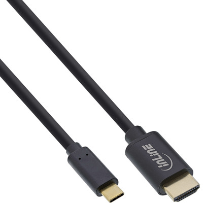 InLine® USB Display Kabel, USB-C Stecker zu HDMI Stecker (DP Alt Mode), 4K2K, schwarz, 5m (Produktbild 1)
