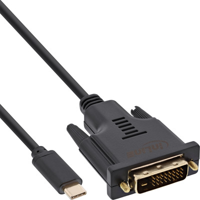 InLine USB Display Kabel, USB Typ-C Stecker zu DVI Stecker (DP Alt Mode), schwarz, 3m InLine USB Display Kabel, USB Typ-C Stecker zu DVI Stecker (DP Alt Mode), schwarz, 3m