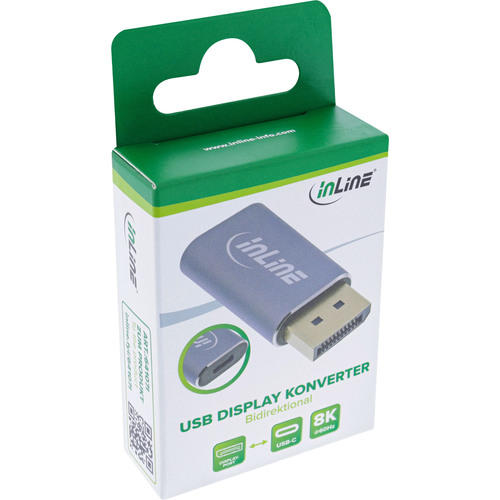 InLine® USB Display Konverter, DisplayPort zu USB-C bidirektional, 8K