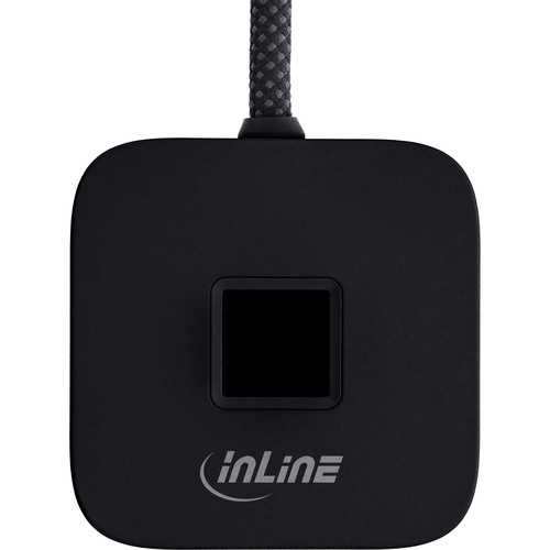 InLine® USB Fingerabdruckscanner mit Hub, Windows Hello kompatibel 1,5m schwarz