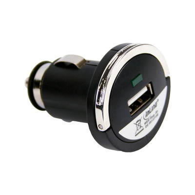 InLine USB KFZ Ladegert Stromadapter, 12/24VDC zu 5V DC/1A, Mini, mit Ring