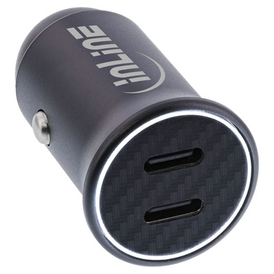 InLine USB KFZ Stromadapter Power Delivery, 2x USB Typ-C, schwarz InLine USB KFZ Stromadapter Power Delivery, 2x USB Typ-C, schwarz