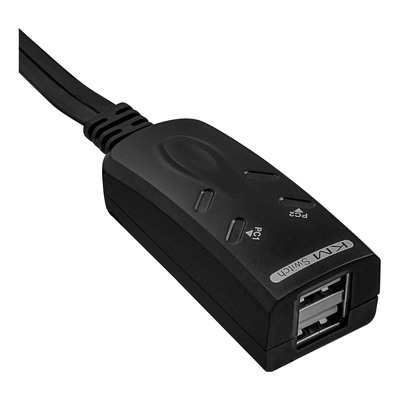 InLine USB KM-Umschalter, 2 PCs, für Tastatur, Maus, mit Maus-Transfer zwischen den Monitoren