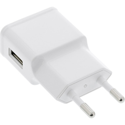 InLine® USB Ladegerät Single, Netzteil, 100-240V zu 5V/1,2A, weiß (Produktbild 1)