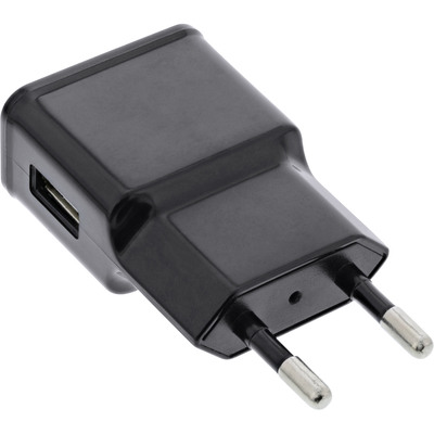 InLine® USB Ladegerät Single, Netzteil, Stromadapter, 100-240V zu 5V/1,2A, schwarz (Produktbild 1)