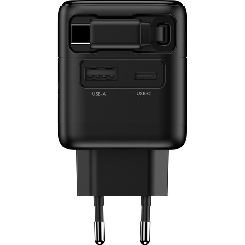 InLine® USB Netzteil, 70W, GaN, USB-C PD + USB-A QC, Kabel 60cm, schwarz