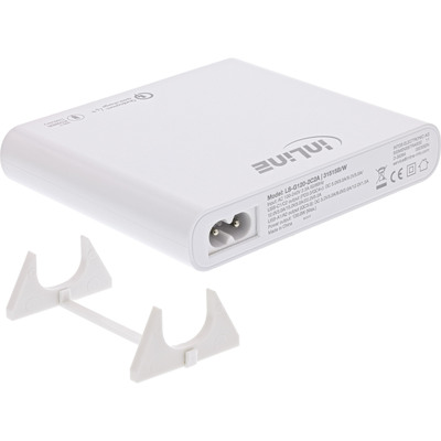 InLine® USB Netzteil, GaN Ladegerät, 4-Port, 2x USB-C + 2x USB-A, 120W, weiß