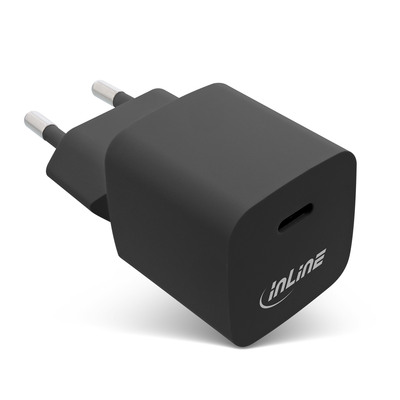 InLine® USB Netzteil, GaN Ladegerät Single USB-C, 33W, schwarz