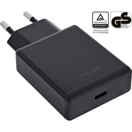 InLine® USB Netzteil Ladegerät, Single USB-C, PD, AVS, 65W, schwarz