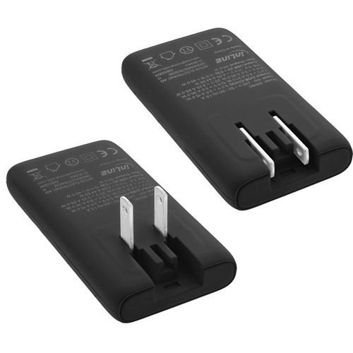 InLine® USB Reise-Netzteil Ladegerät, Dual USB-C, PD, PPS, 65W, flach, schwarz