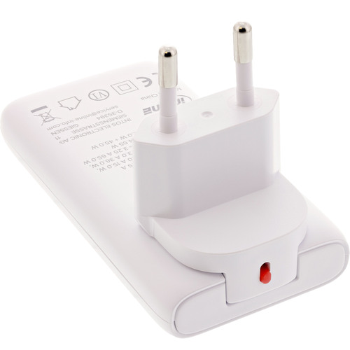 InLine® USB Reise-Netzteil Ladegerät, Dual USB-C, PD, PPS, 65W, flach, weiß