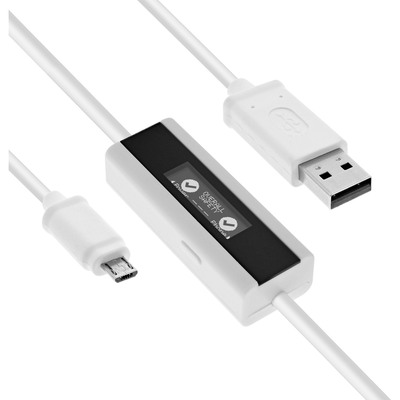 InLine USB Smart Control, Multimeter, Ladeüberwachung, USB A zu Micro-B Kabel mit Display, 1m