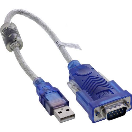 InLine® USB zu Seriell Adapterkabel mit Ferrit, Stecker A an 9pol Sub D Stecker Konverter