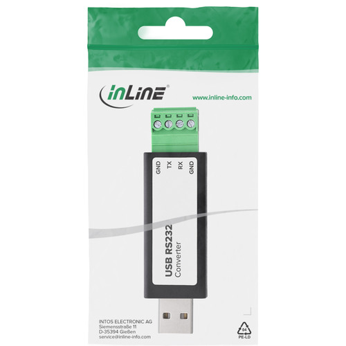 InLine® USB zu Seriell RS-232 Konverter, USB-A zu 4pol Terminal