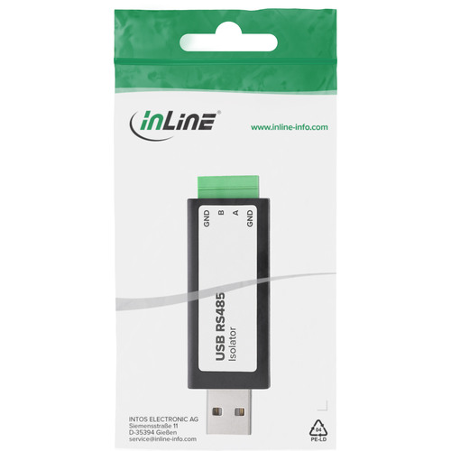 InLine® USB zu Seriell RS485 Konverter mit Isolator, USB-A auf 4pol Terminal