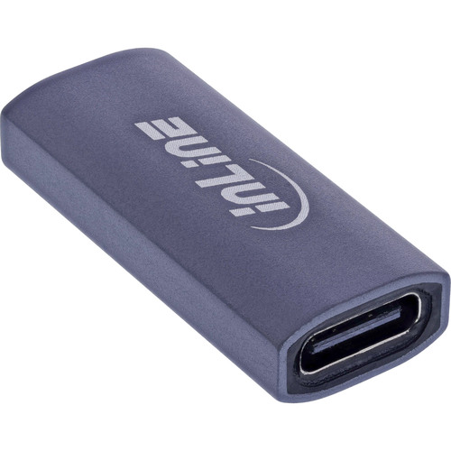 InLine® USB4 Adapter, USB-C Buchse/Buchse, Aluminium, grau
