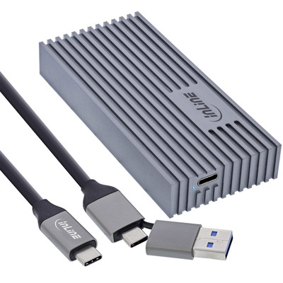 InLine® USB4-Gehäuse, USB-C zu M.2 NVMe SSD, 40Gb/s, Aluminium (Produktbild 1)