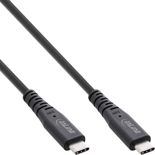 InLine® USB4 Kabel, USB-C ST/ST, PD 240 W, 8K60Hz, TPE, Schwarz, 0,50 m USB & Lightning