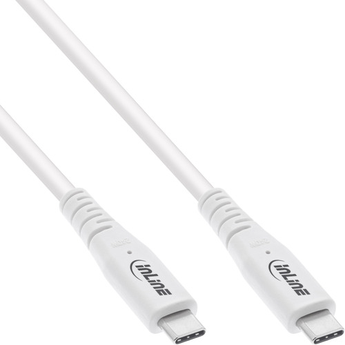 InLine® USB4 Kabel, USB-C ST/ST, PD 240 W, 8K60Hz, TPE, Weiß, 2 m USB & Lightning