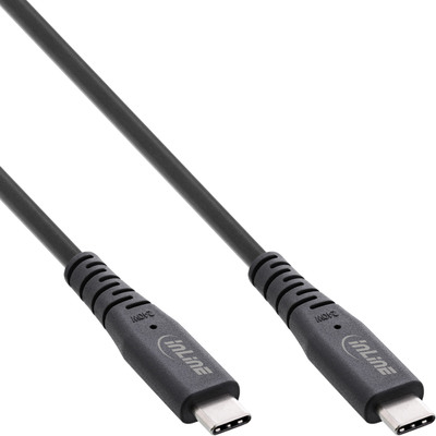 InLine USB4 Kabel, USB-C Stecker/Stecker, PD 240W, 8K60Hz, TPE schwarz, 2m