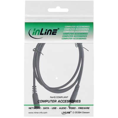 InLine® Verlängerungskabel DC Stecker 4,0x1,7mm, schwarz, 1m