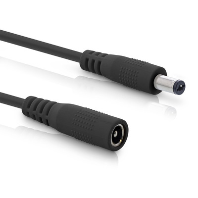 InLine® Verlängerungskabel, DC Stecker 5,5x2,1mm, schwarz, 2m