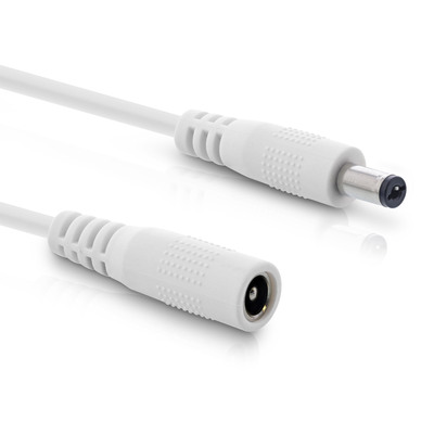 InLine® Verlängerungskabel, DC Stecker 5,5x2,1mm, weiß, 2m